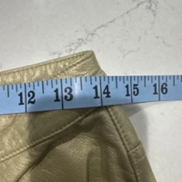 Women's Express Leather Pants, Size 5/6, Gold